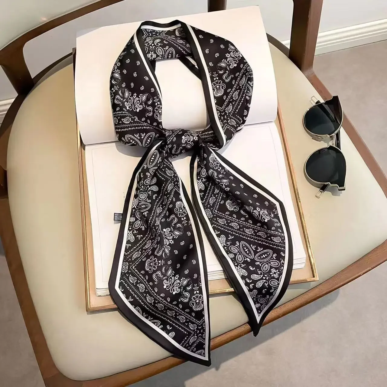 Luxury Bags Brands For Women - Écharpe fine imprimée à carreaux, bandeau